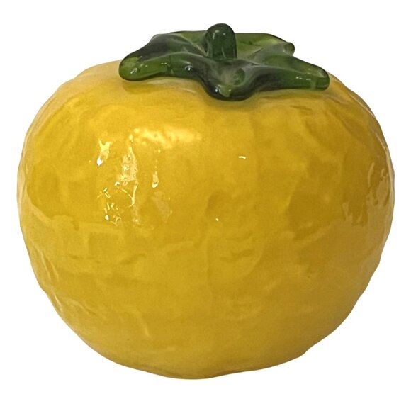 Art Glass Yellow Tomato Lifesize Handblown MCM - Picture 1 of 6